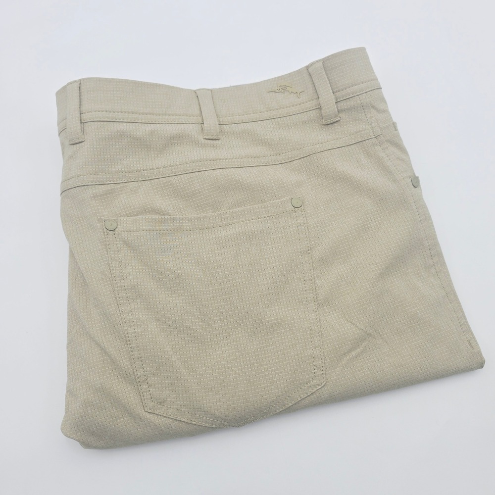 Tommy Bahama Mens 44X30 Bahama Coast 5 Pocket Pants Khaki Tan Micro Grid